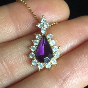 Dark Purple Stone Necklace